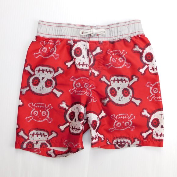 Old Navy 2T Boys Red Swim Trunks Rash Guard Shirt - Picture 3 of 8